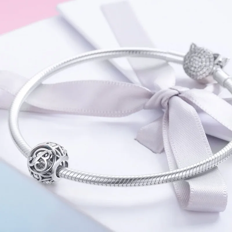 (slika za) Obesek Pandora Style Letter-B - SCC738-B - Ogled 4