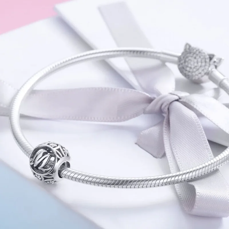 (slika za) Obesek Pandora Style Letter-M - SCC738-M - Ogled 4