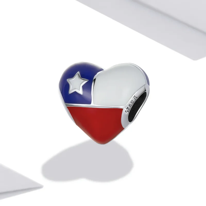 (slika za) Obesek Pandora Style Love Chile Flag - SCC2110 - Ogled 2