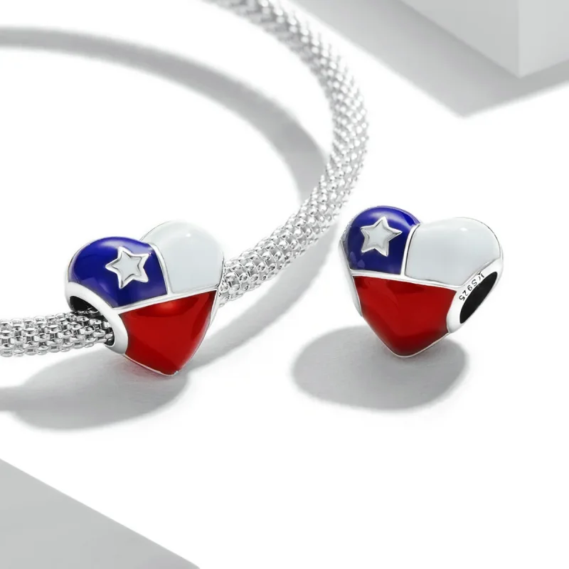 (slika za) Obesek Pandora Style Love Chile Flag - SCC2110 - Ogled 4