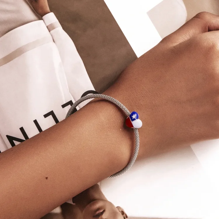 Obesek Pandora Style Love Chile Flag - SCC2110