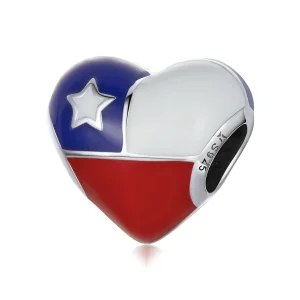 Obesek Pandora Style Love Chile Flag - SCC2110 (slika za) Obesek Pandora Style Love Chile Flag - SCC2110