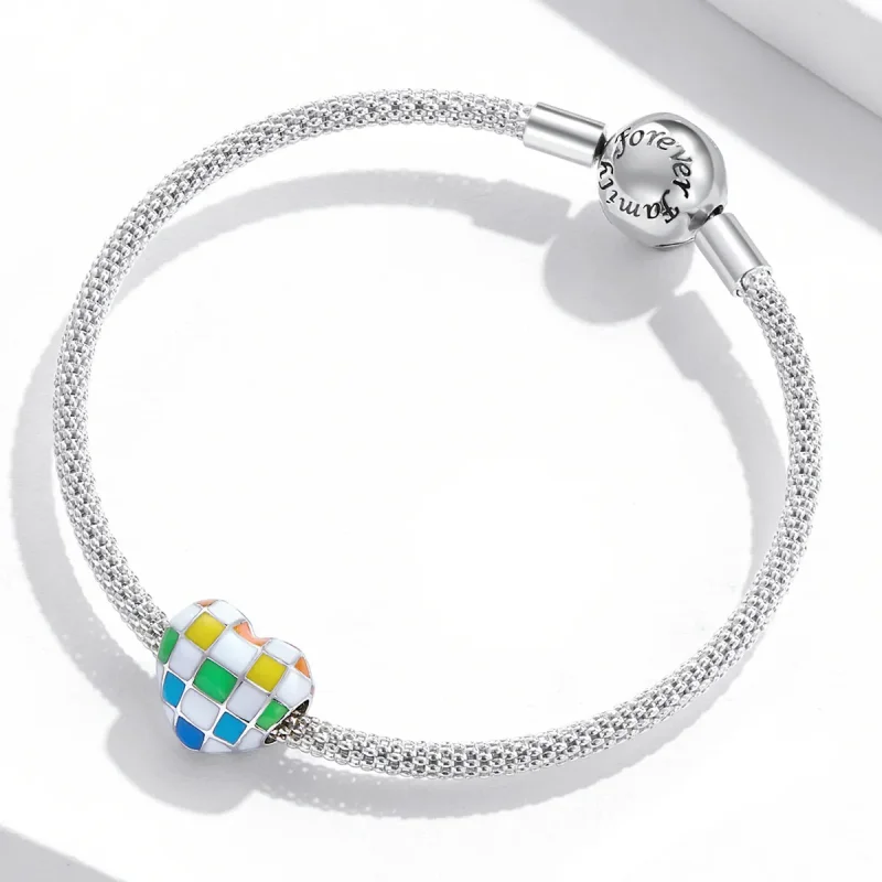 (slika za) Obesek Pandora Style Love Rainbow Checkerboard - SCC2131 - Ogled 3