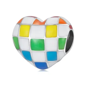 (slika za) Obesek Pandora Style Love Rainbow Checkerboard - SCC2131