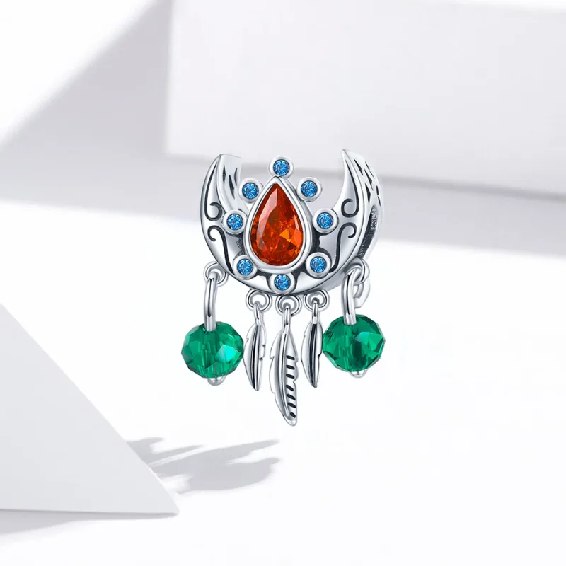 (slika za) Obesek Pandora Style Moon Dream Catcher - BSC452 - Ogled 2