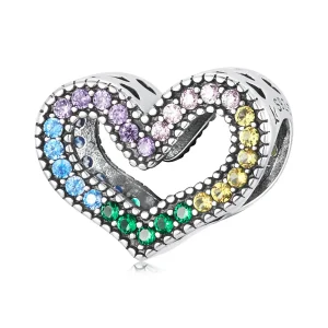 (slika za) Obesek Pandora Style Rainbow Heart – SCC2137