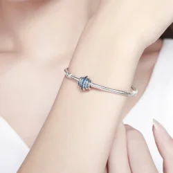Obesek Pandora Style Silver Blue Rhythm - SCC129