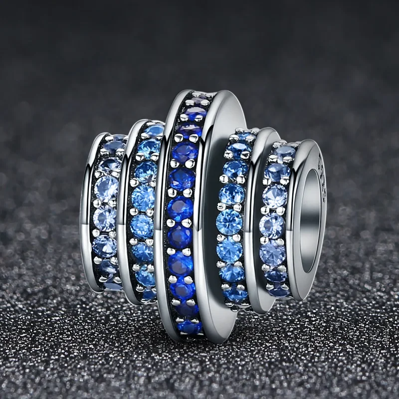 (slika za) Obesek Pandora Style Silver Blue Rhythm - SCC129 - Ogled 6