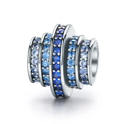 Obesek Pandora Style Silver Blue Rhythm - SCC129