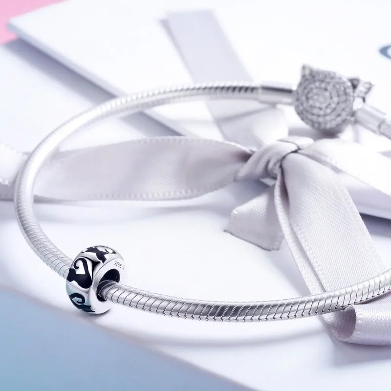 (slika za) Obesek s silhueto mačke v stilu Pandora - SCC825 - Ogled 4