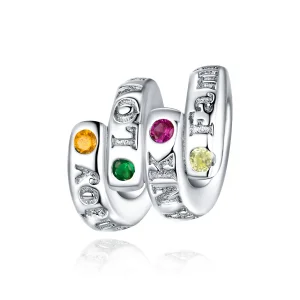 (slika za) Obesek s ključnimi besedami za zahvalni dan v stilu Pandora - BSC341