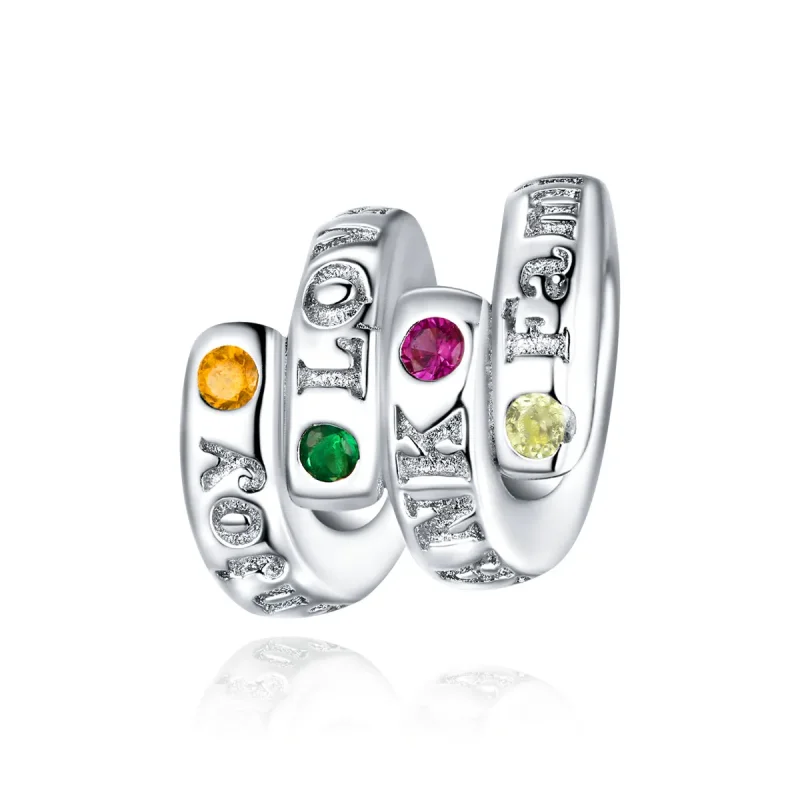 (slika za) Obesek s ključnimi besedami za zahvalni dan v stilu Pandora - BSC341 - Slika izdelka