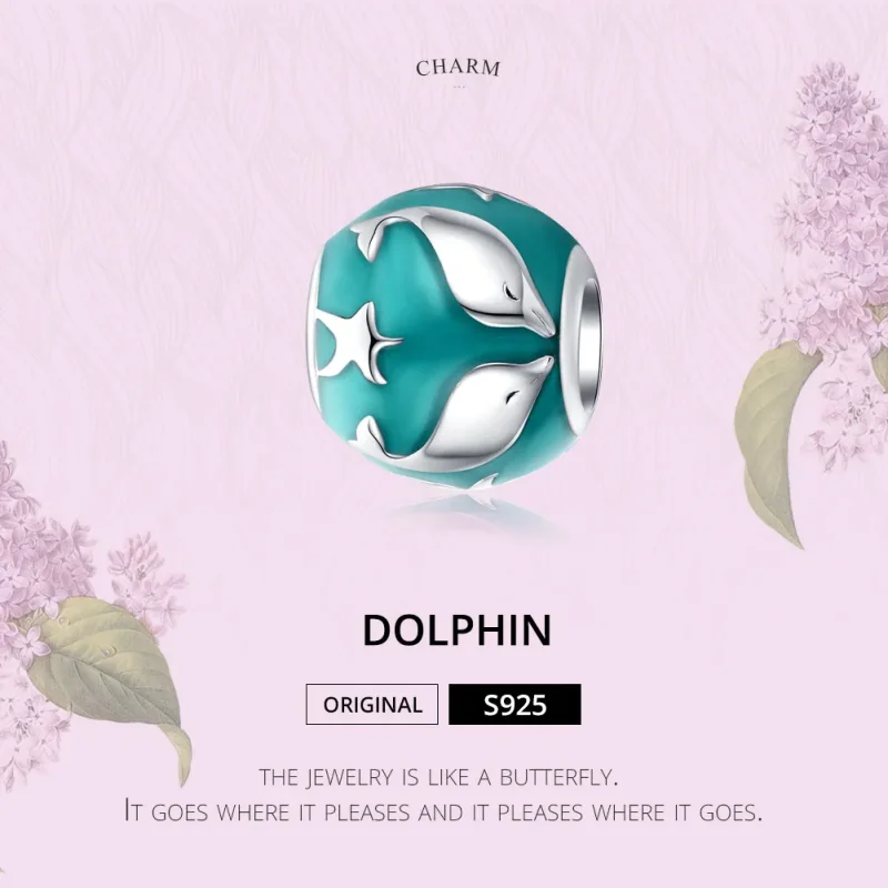 (slika za) Obesek s srebrnim delfinom v stilu Pandora - SCC1295 - Ogled 2