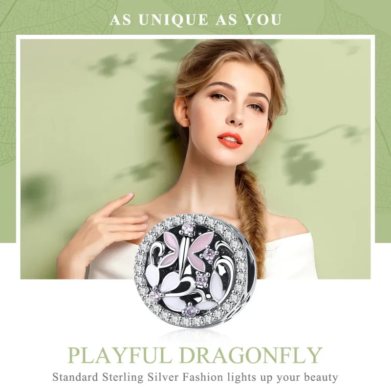 (slika za) Obesek s srebrnim kačjim pastirjem v stilu Pandora - SCC757 - Ogled 6