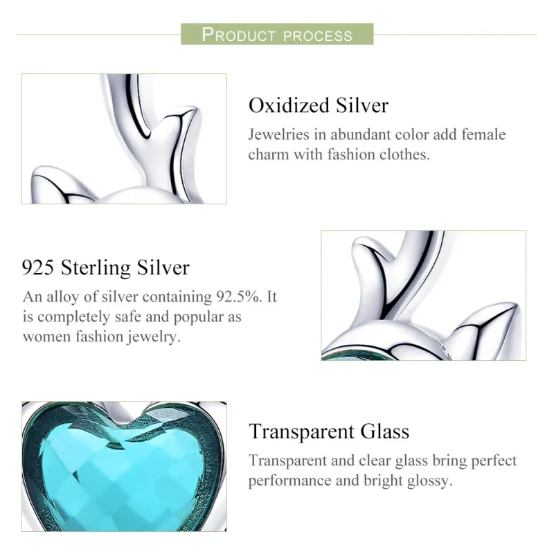 (slika za) Obesek s srebrnim losom v stilu Pandora - SCC1022 - Ogled 6