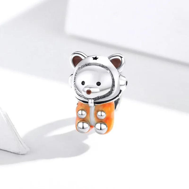 (slika za) Obesek s srebrnim vesoljskim medvedom v stilu Pandora - SCC1693 - Ogled 2