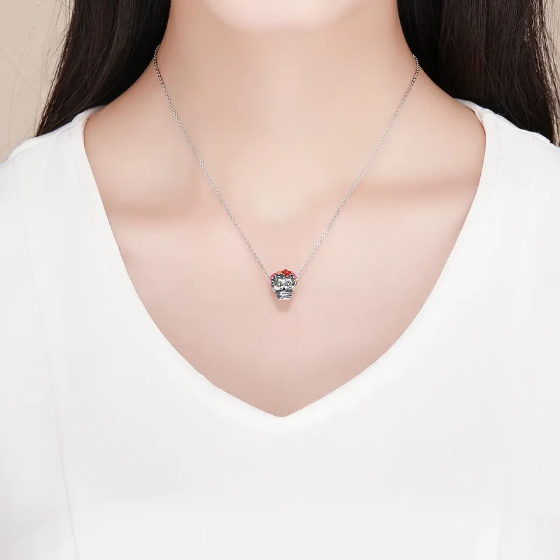 (slika za) Obesek s srebrno sladkorno lobanjo v stilu Pandora - SCC888 - Ogled 5