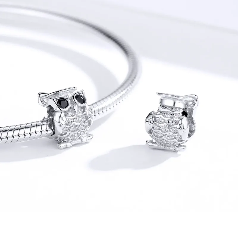 (slika za) Obesek s srebrno sovo v stilu Pandora - BSC124 - Ogled 4