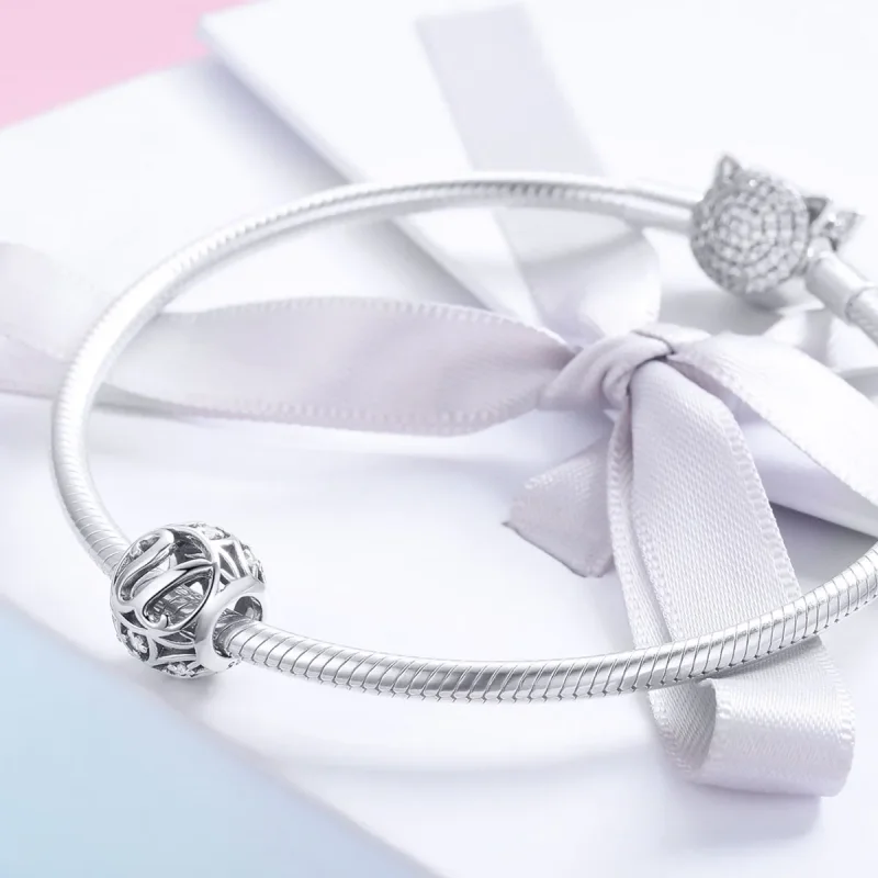 (slika za) Obesek s črko U v stilu Pandora - SCC738-U - Ogled 4