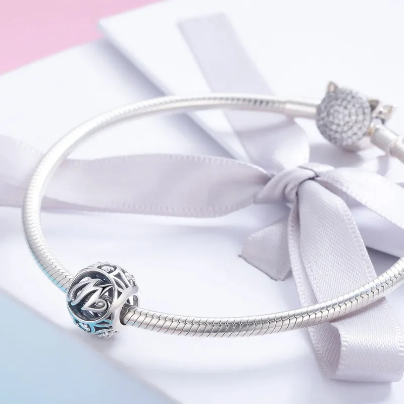 (slika za) Obesek s črko W v slogu Pandora - SCC738-W - Ogled 4