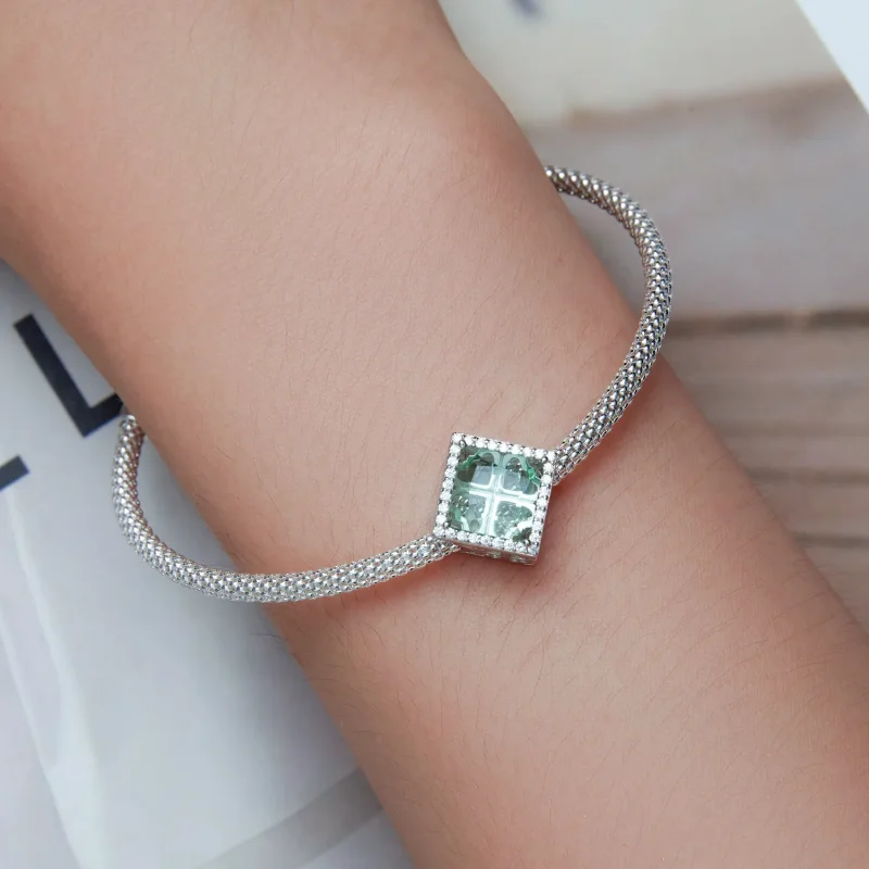 (slika za) Obesek s štiriperesno deteljico v stilu Pandora - BSC667 - Ogled 6