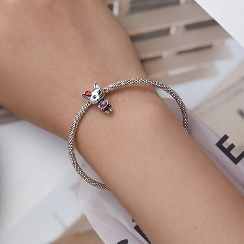 (slika za) Obesek s čudno mačko v stilu Pandora - SCC2377 - Ogled 5