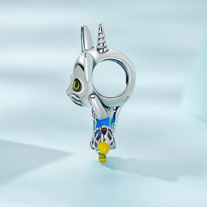 (slika za) Obesek s čudno mačko v stilu Pandora - SCC2378 - Ogled 3