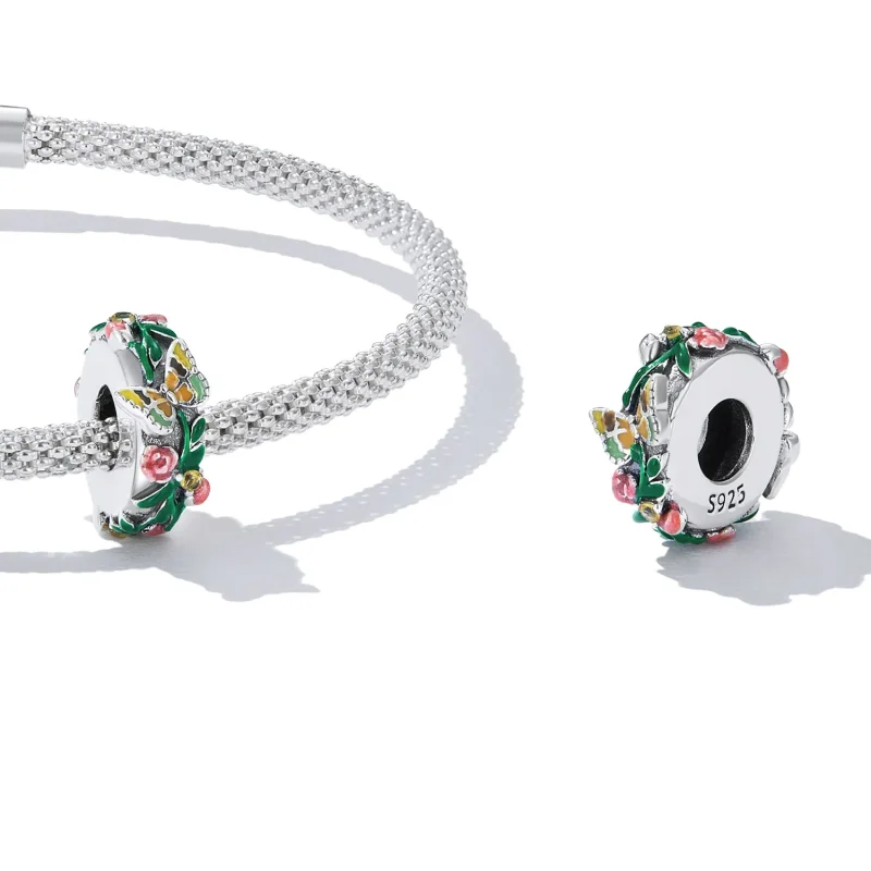 (slika za) Obesek z distančnikom v obliki metulja v stilu Pandora - SCC2251 - Ogled 4