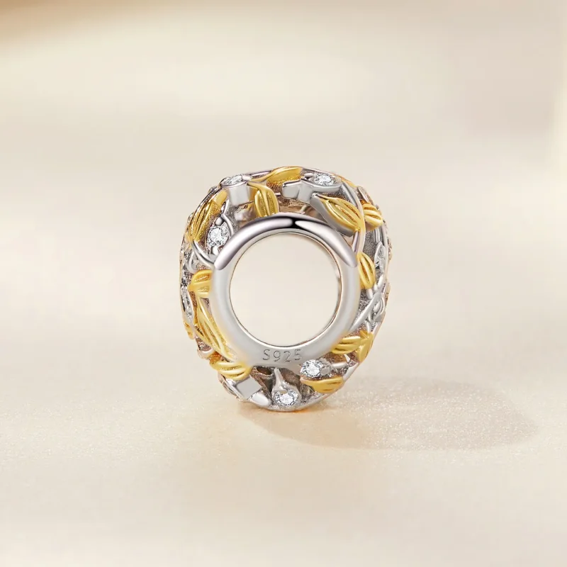 (slika za) Obesek z listi v obliki srca Pandora - BSC672 - Ogled 2