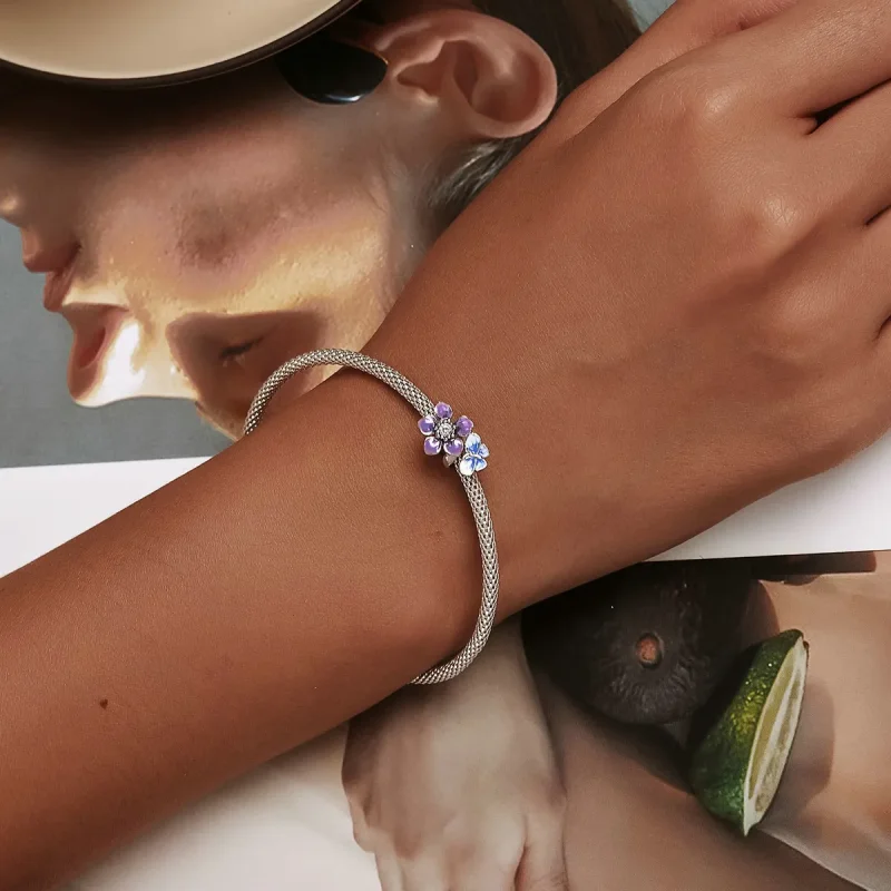 (slika za) Obesek z metulji in rožami v slogu Pandora - SCC2094 - Ogled 6