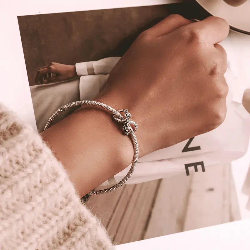 (slika za) Obesek z neskončnimi cvetovi v stilu Pandora - SCC2099 - Ogled 5