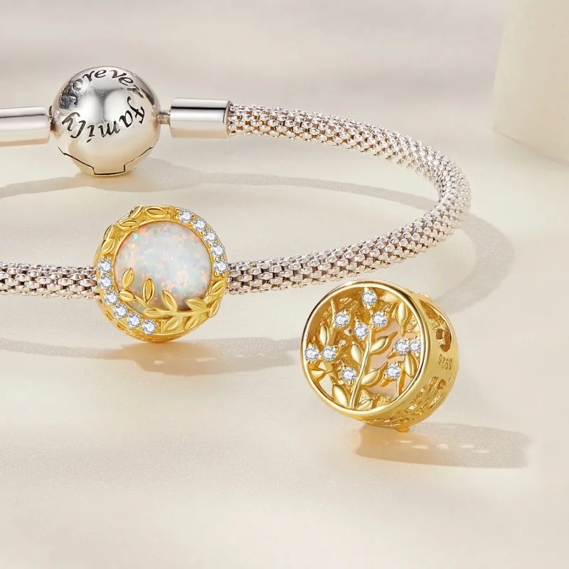 (slika za) Obesek z opalnimi listi v slogu Pandora - BSC671 - Ogled 4