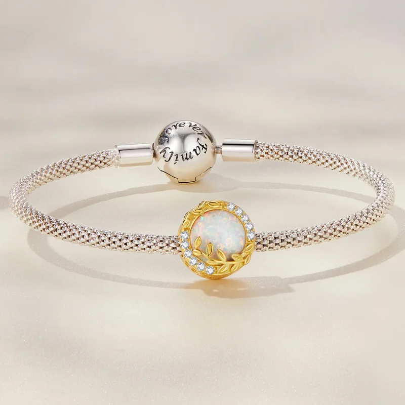 (slika za) Obesek z opalnimi listi v slogu Pandora - BSC671 - Ogled 5