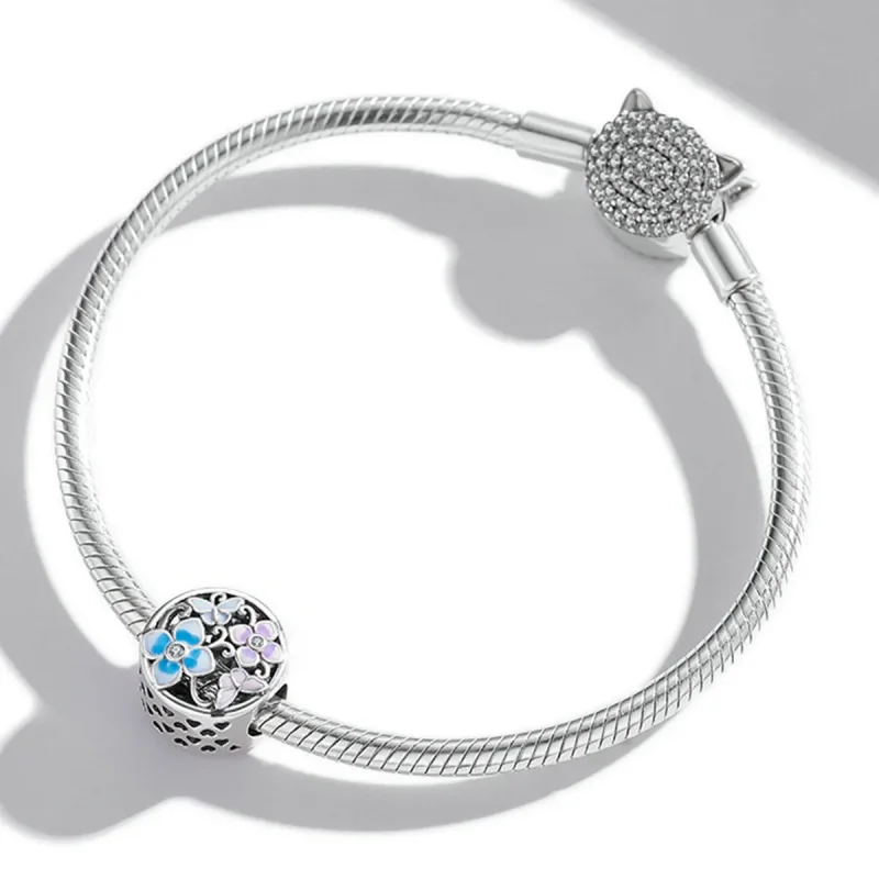 (slika za) Obesek z rožami in metulji v stilu Pandora - SCC2061 - Ogled 3