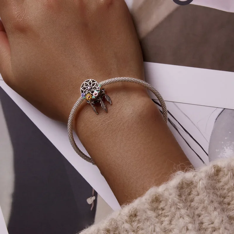 (slika za) Obesek z vencem v stilu Pandora, lovilec sanj - BSC589 - Ogled 5