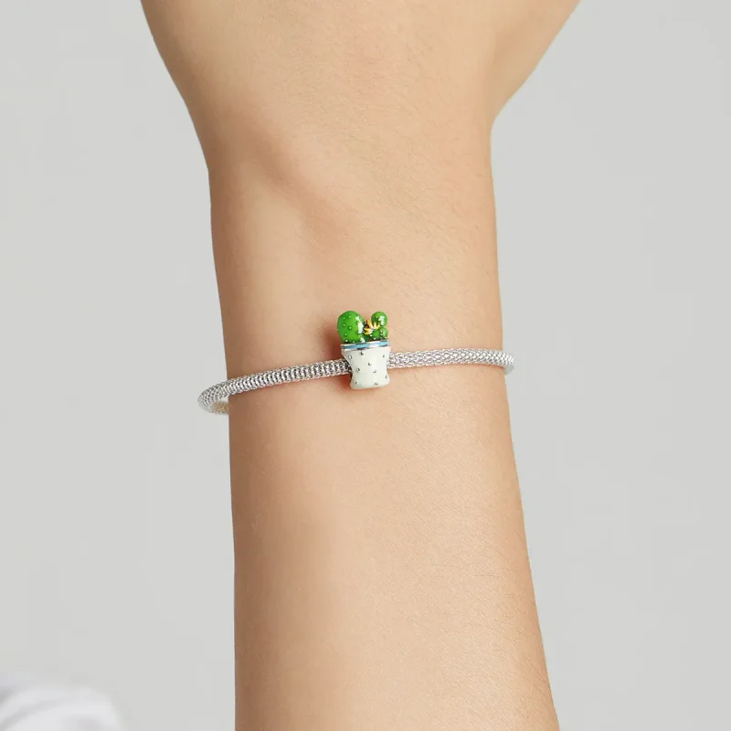 (slika za) Obesek za lončke s kaktusi v stilu Pandora - SCC2019 - Ogled 5