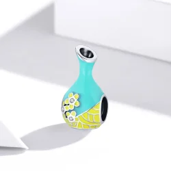 Obesek za steklenico vina Mint Green v stilu Pandora - SCC1920