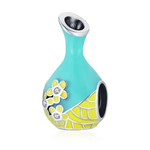 (slika za) Obesek za steklenico vina Mint Green v stilu Pandora - SCC1920