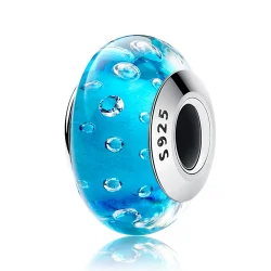 Pandora Style Blue Trend z obeskom iz muranskega stekla z navojem - SCZ029