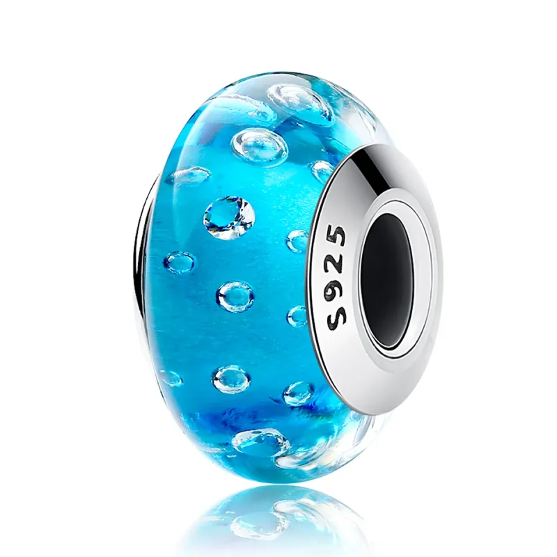 (slika za) Pandora Style Blue Trend z obeskom iz muranskega stekla z navojem - SCZ029 - Ogled 2