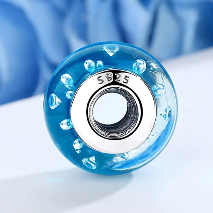 Pandora Style Blue Trend z obeskom iz muranskega stekla z navojem - SCZ029