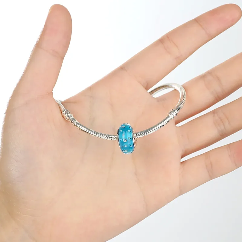 (slika za) Pandora Style Blue Trend z obeskom iz muranskega stekla z navojem - SCZ029 - Ogled 5