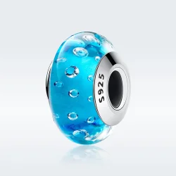 Pandora Style Blue Trend z obeskom iz muranskega stekla z navojem - SCZ029