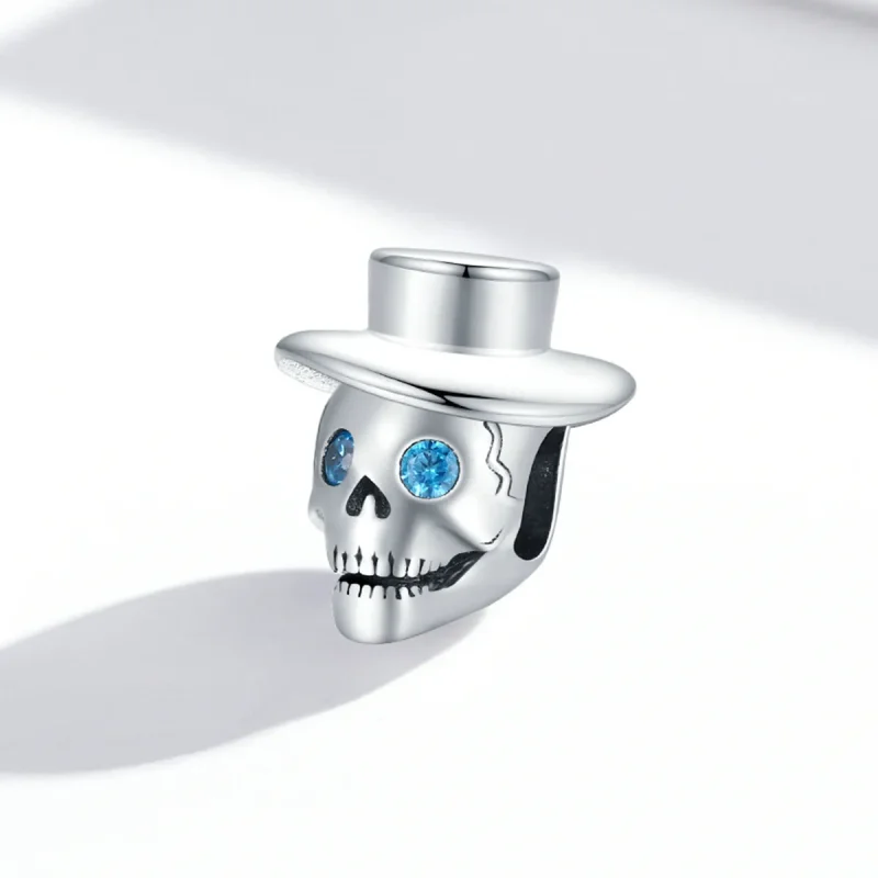 (slika za) Pandora Style Gentleman Skull Charm - BSC525 - Ogled 2