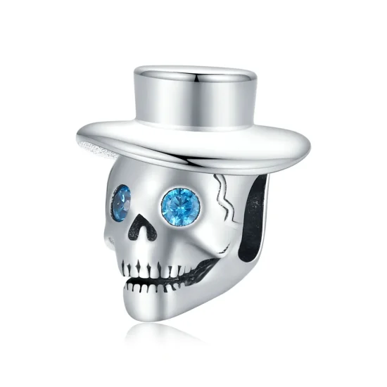 (slika za) Pandora Style Gentleman Skull Charm - BSC525