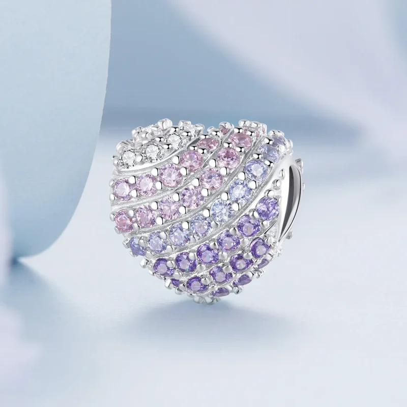 (slika za) Pandora Style Gradient Heart Obesek - BSC624 - Ogled 2
