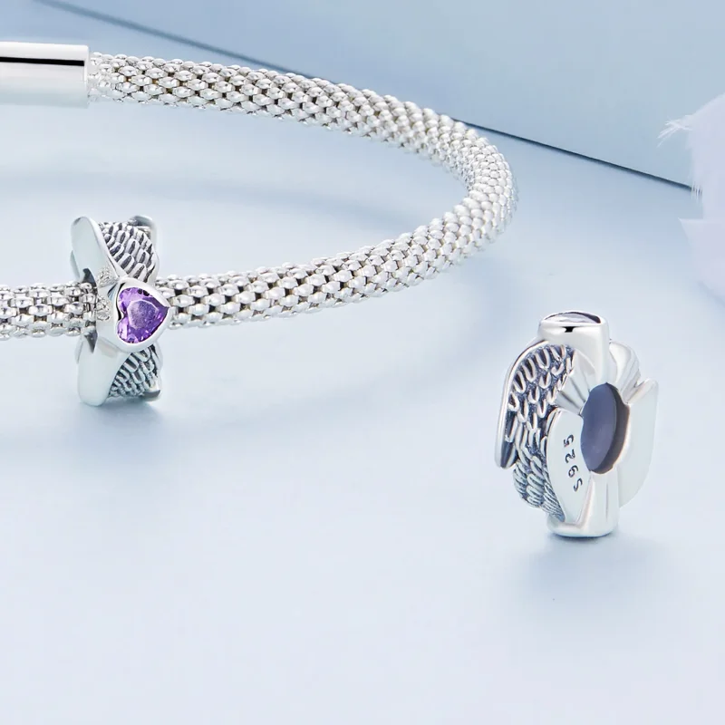 (slika za) Pandora Style Guardian Heart Spacer Charm - BSC677 - Ogled 4