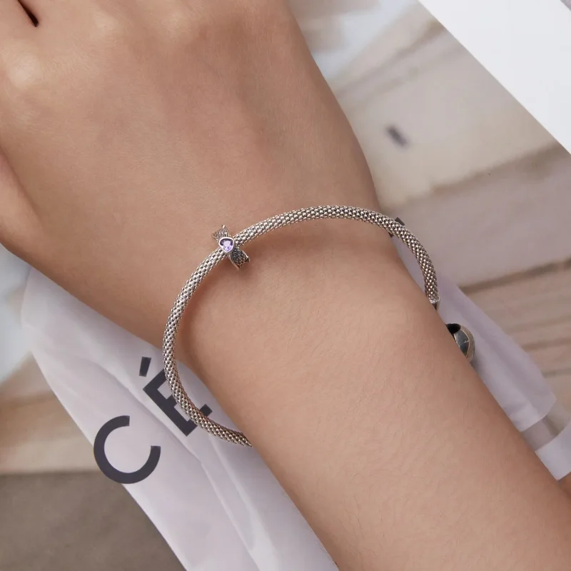 (slika za) Pandora Style Guardian Heart Spacer Charm - BSC677 - Ogled 6