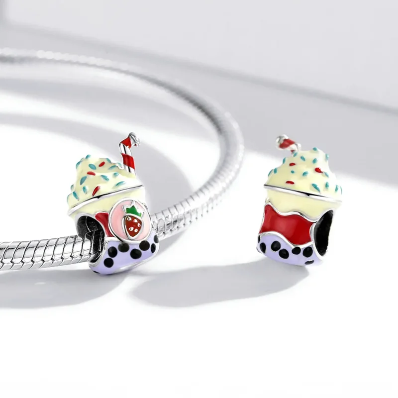 (slika za) Pandora Style Ice Cream Milk Tea Charm - SCC1947 - Ogled 3