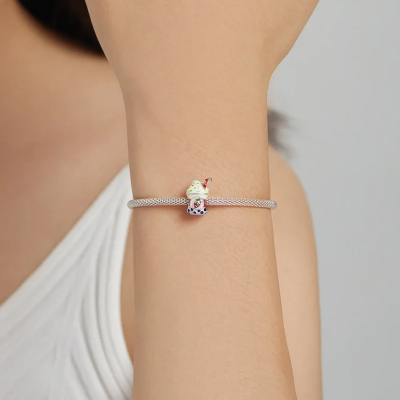 (slika za) Pandora Style Ice Cream Milk Tea Charm - SCC1947 - Ogled 5
